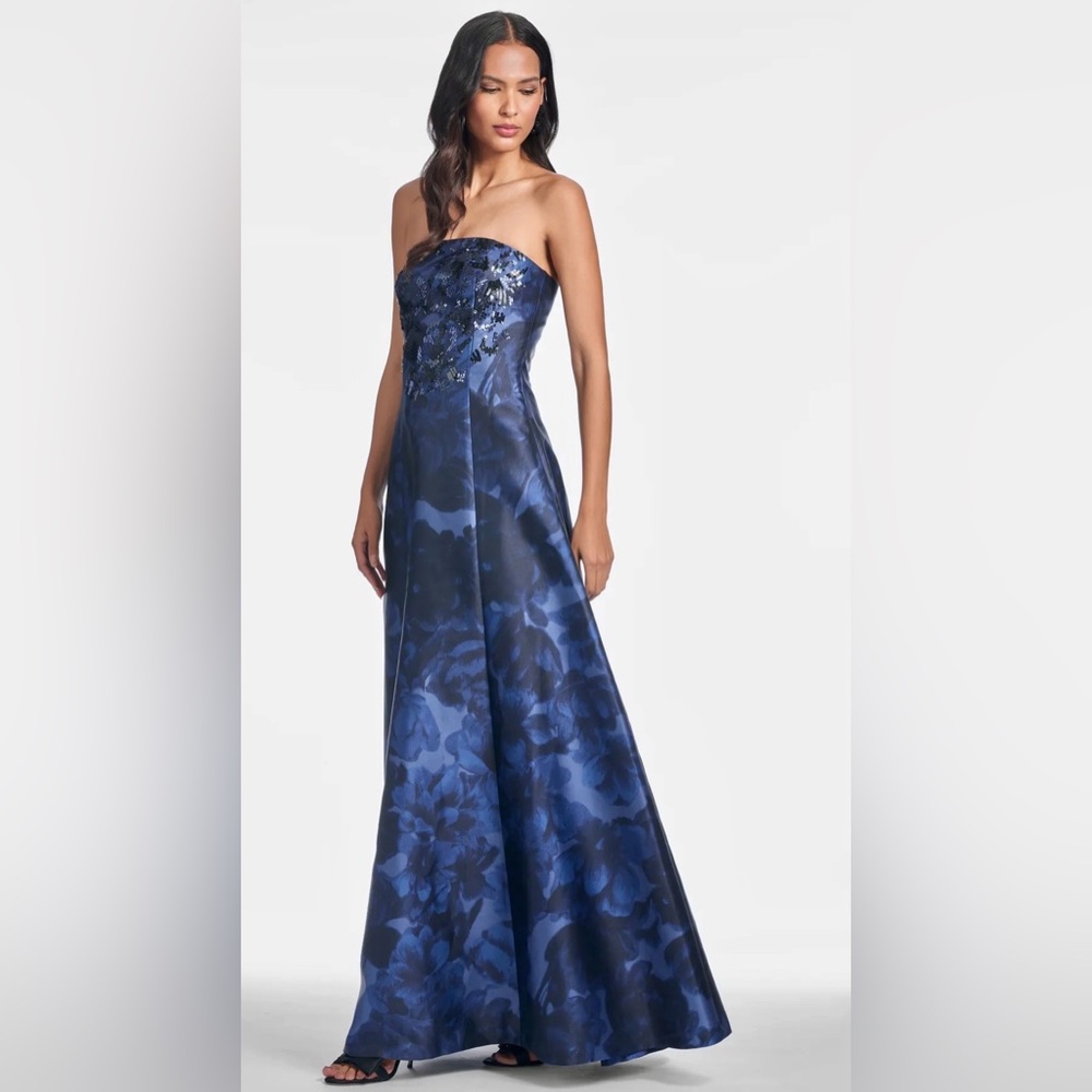 Sachin + Babi Vivian Gown in Navy Floral